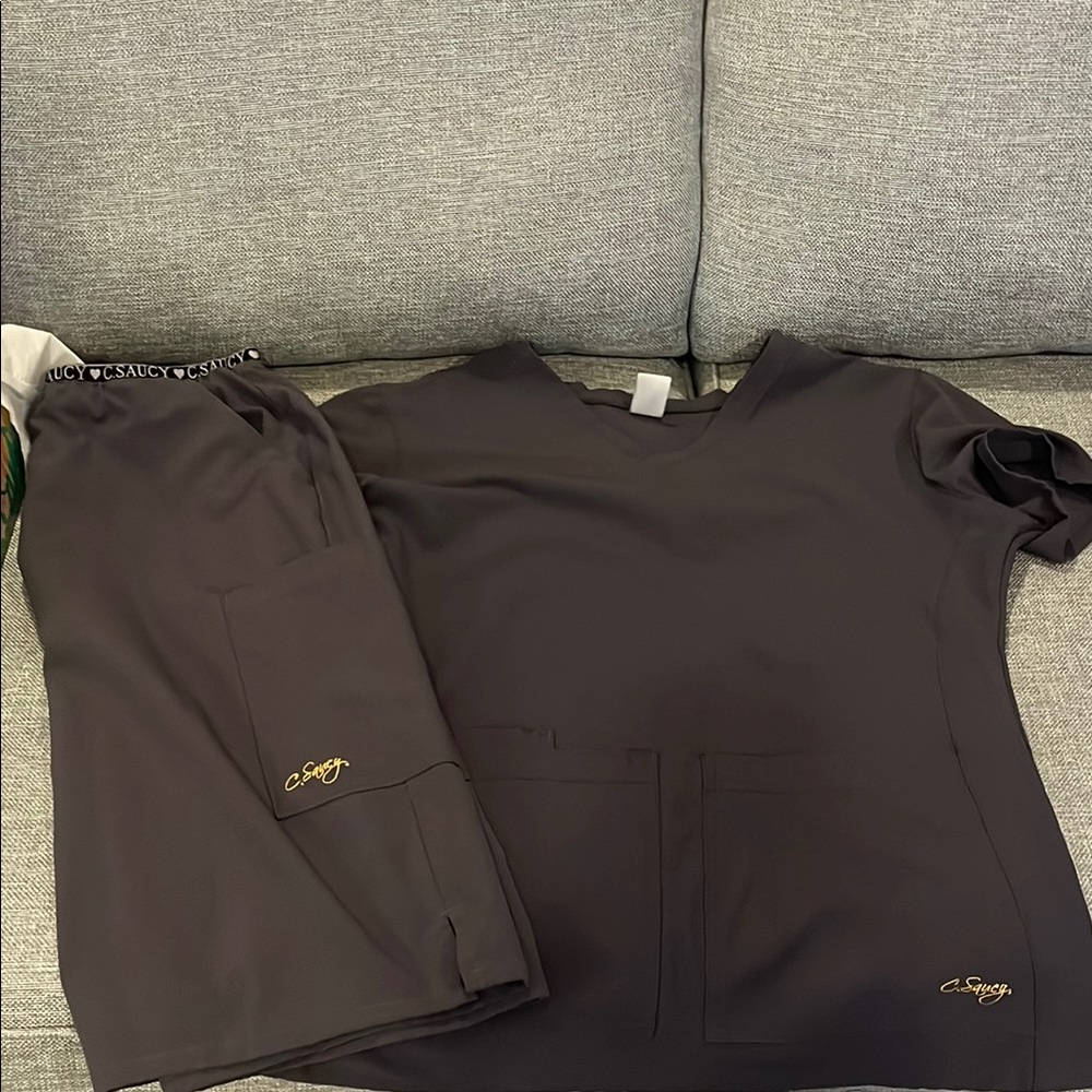 C.Saucy Gray Scrub Set